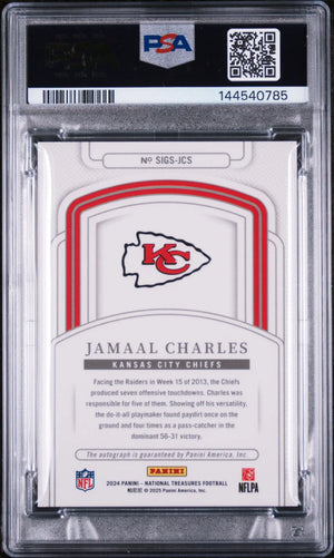 2024 Panini National Treasures Signatures Jamaal Charles #JCS /99 PSA 10 