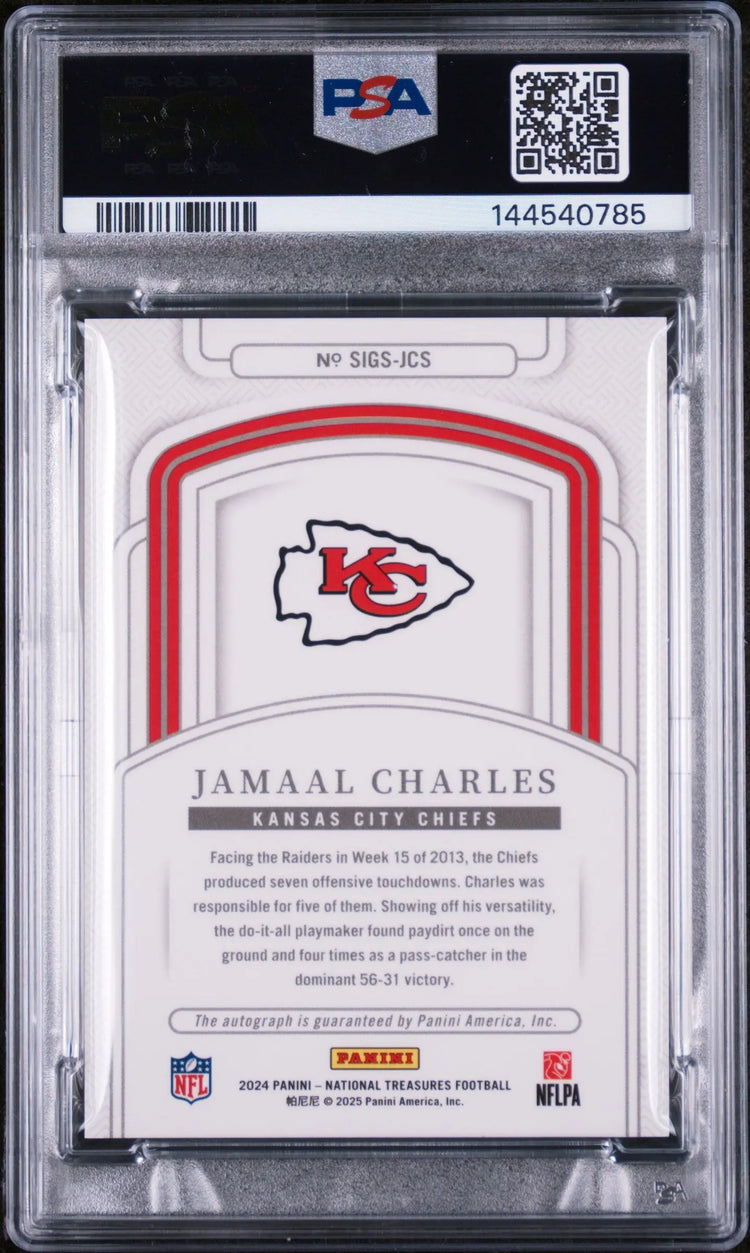 2024 Panini National Treasures Signatures Jamaal Charles #JCS /99 PSA 10 