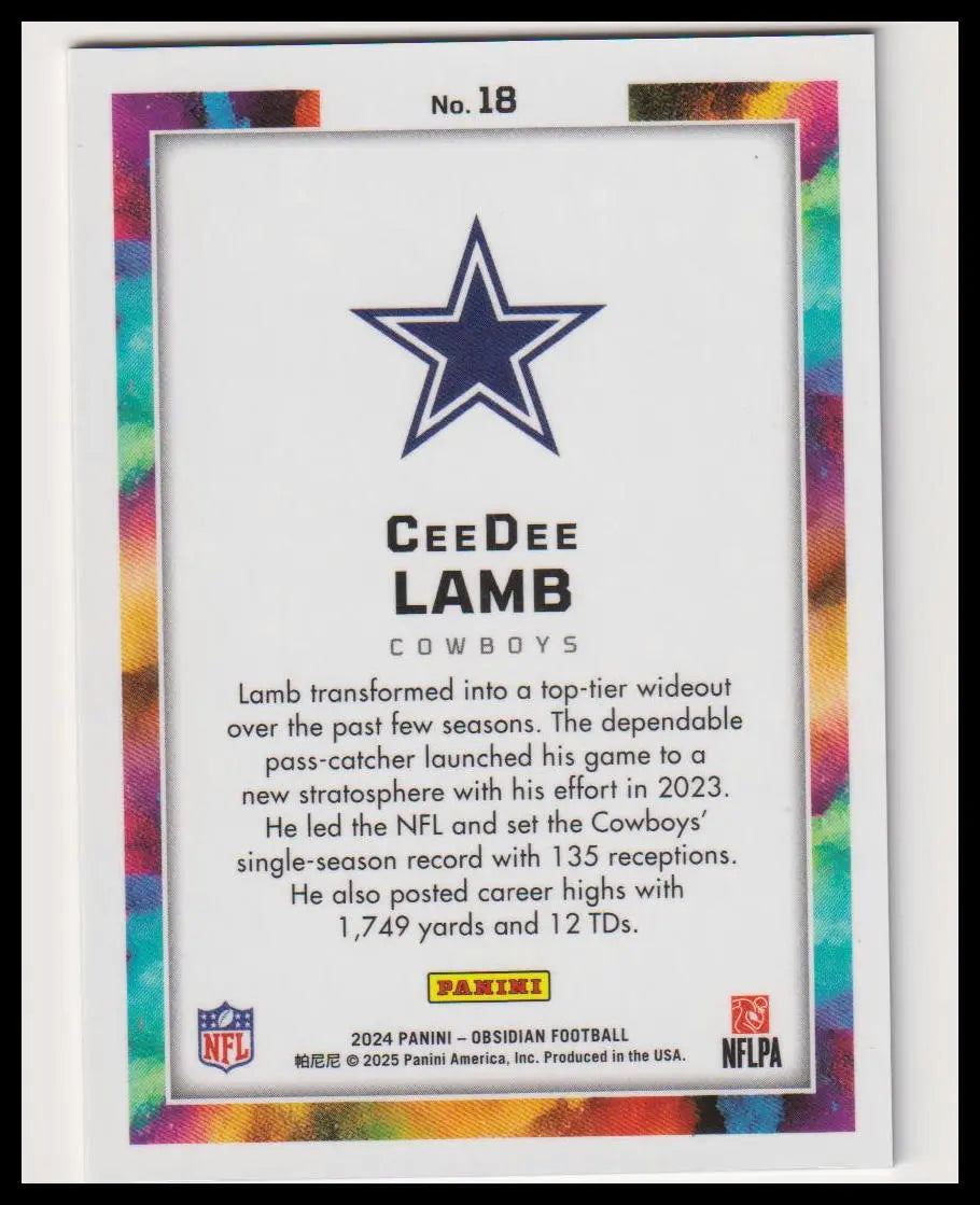 2024 Panini Obsidian Color Blast CeeDee Lamb 