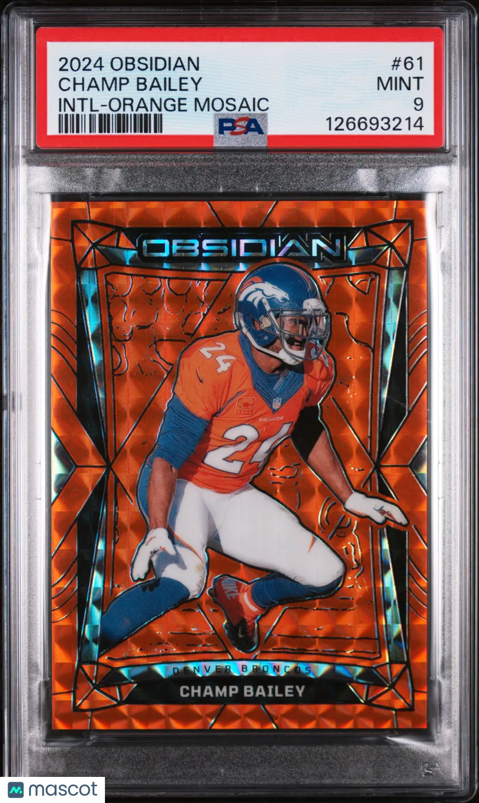 2024 Panini Obsidian Intl Orange Mosaic Champ Bailey #61 PSA 9 