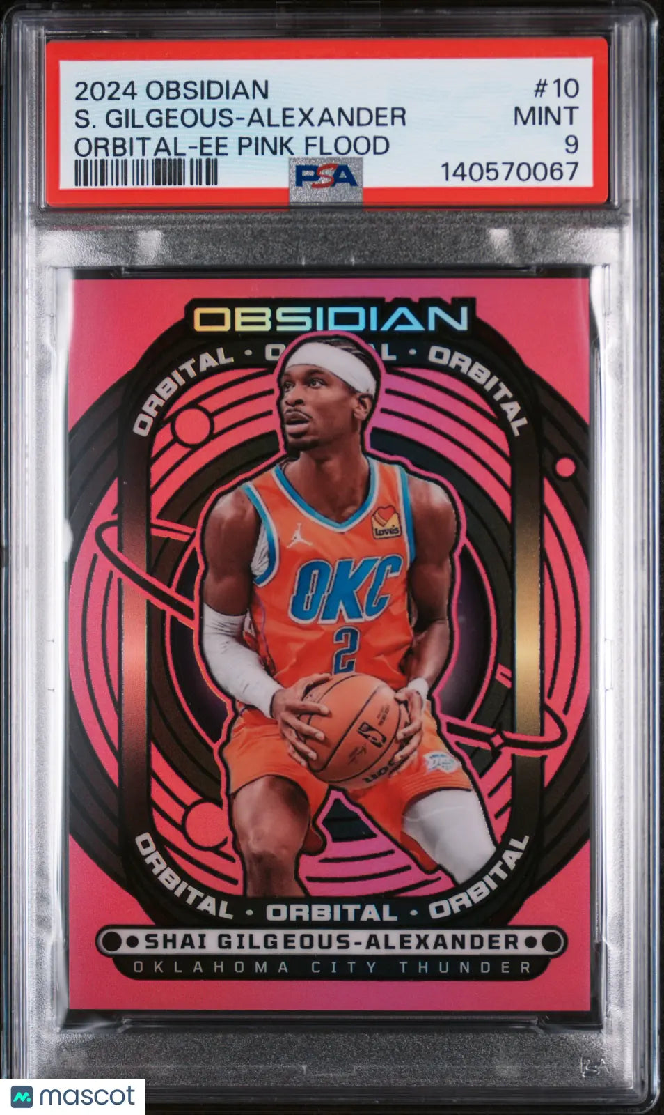 2024 Panini Obsidian Orbital Shai Gilgeous-Alexander Pink Flood /49 PSA 9 