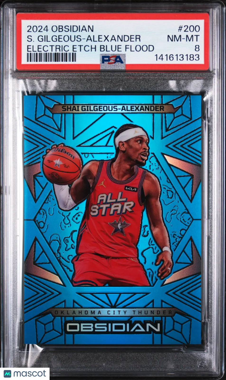 2024 Panini Obsidian S. Gilgeous-Alexander #200 Electric Etch Blue Flood PSA 8 