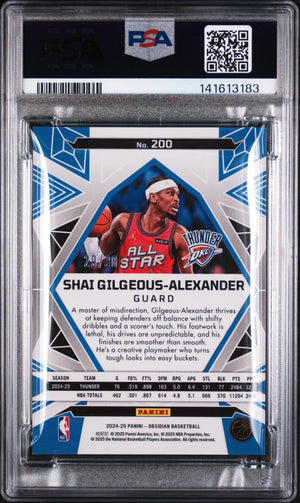 2024 Panini Obsidian S. Gilgeous-Alexander #200 Electric Etch Blue Flood PSA 8 