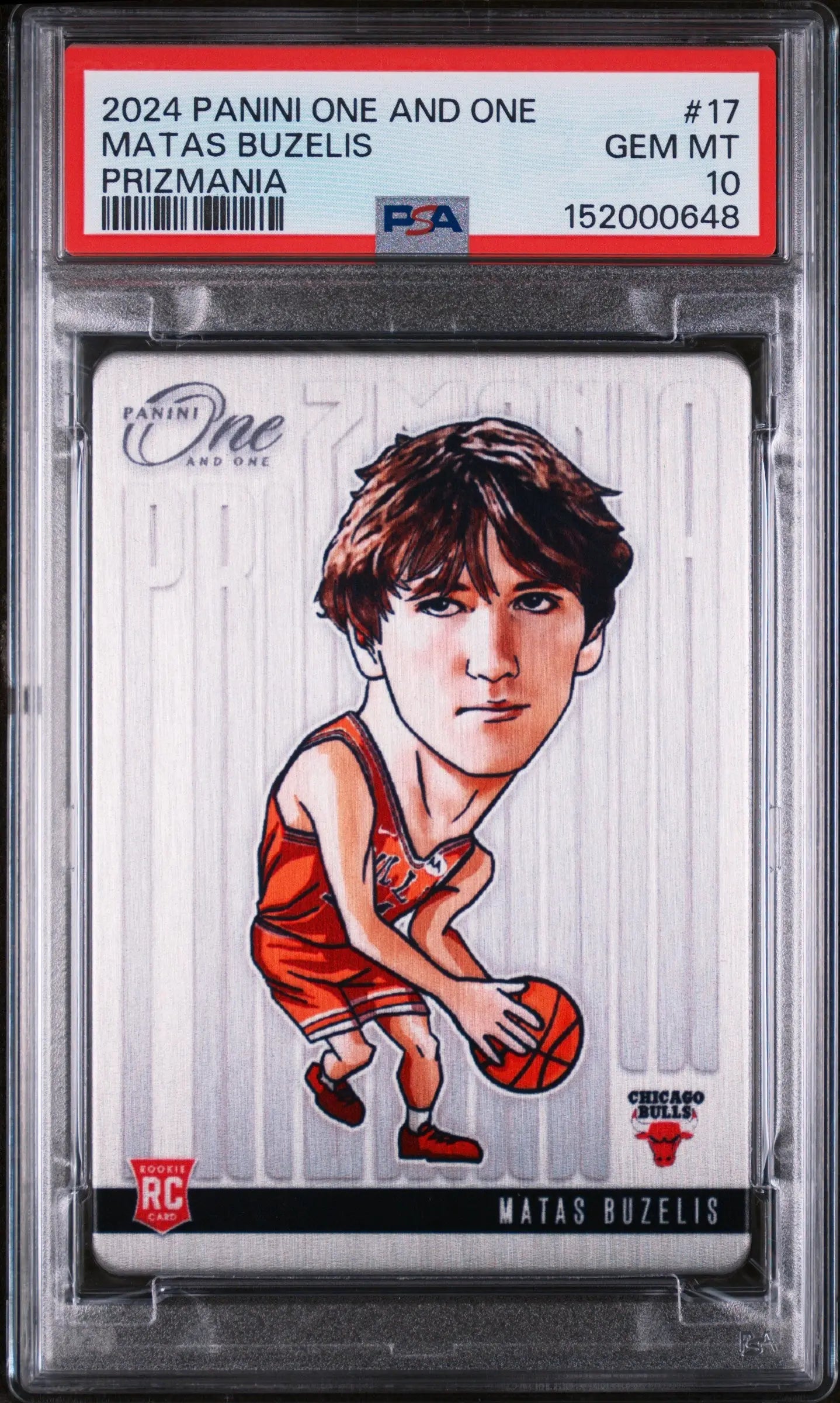 2024 Panini One And One Rookie Prizmania Matas Buzelis RC PSA 10 