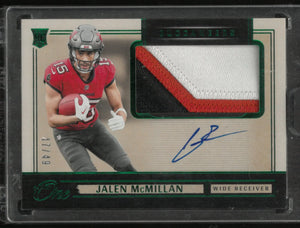 2024 Panini One Rookie Patch Autograph Jalen McMillan Auto Green /49 RC 
