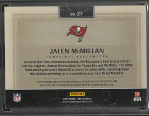 2024 Panini One Rookie Patch Autograph Jalen McMillan Auto Green /49 RC 