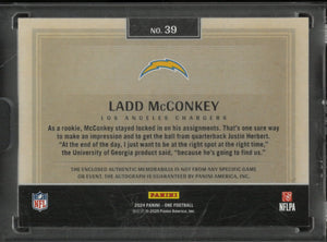 2024 Panini One Rookie Patch Autograph Ladd McConkey Auto /199 RC 