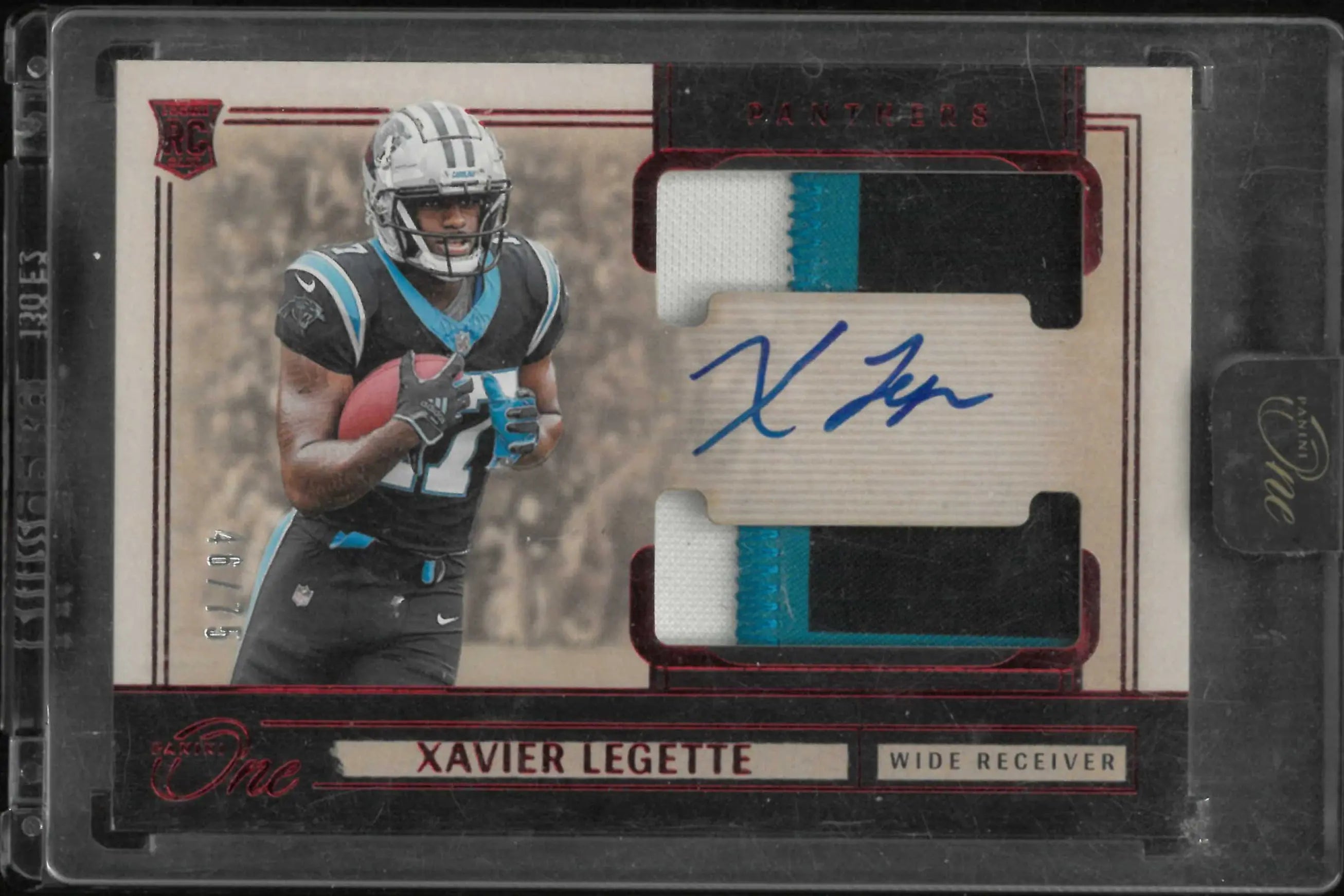 2024 Panini One Rookie Patch Autograph Xavier Legette Auto /75 RC 