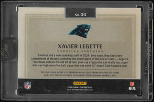 2024 Panini One Rookie Patch Autograph Xavier Legette Auto /75 RC 