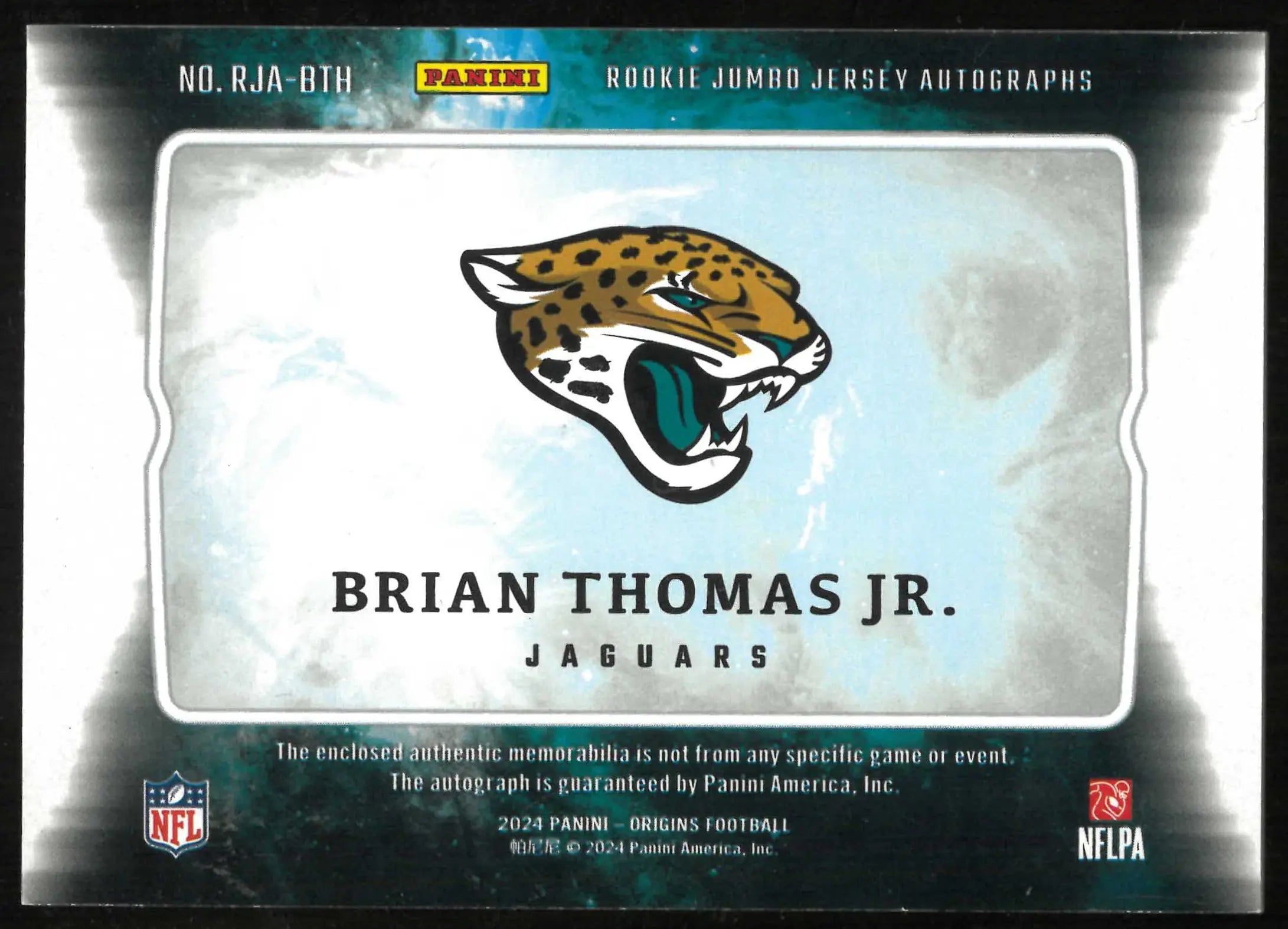 2024 Panini Origins Rookie Patch Autograph Brain Thomas Jr. Auto RC 