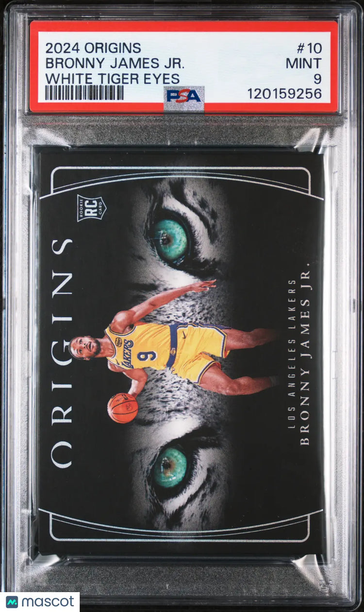 2024 Panini Origins White Tiger Eyes Bronny James JR. RC Rookie PSA 9 