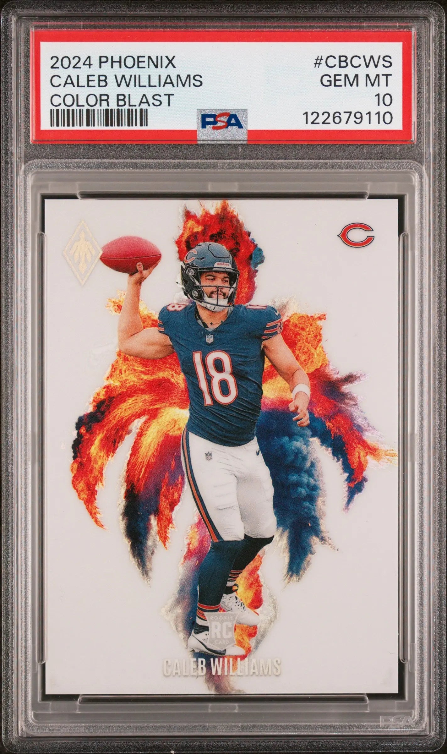 2024 Panini Phoenix Color Blast Rookie Caleb Williams RC PSA 10 
