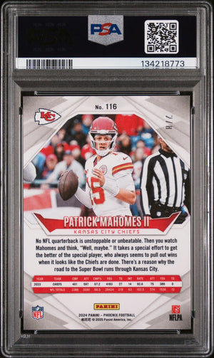 2024 Panini Phoenix Patrick Mahomes II Pink Stars PSA 10 /8 