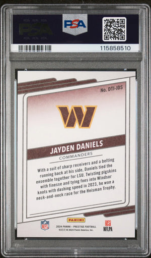2024 Panini Prestige Dressed To Impress NFL Draft Rookie Jayden Daniels PSA 10 