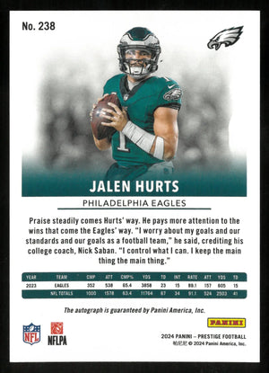 2024 Panini Prestige Xtra Points Auto Jalen Hurts /10 