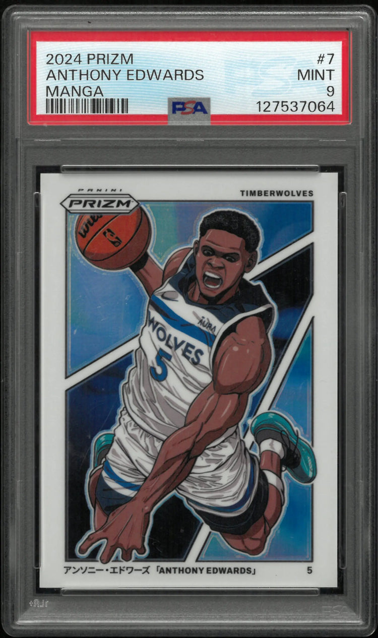 2024 Panini Prizm Basketball Manga Anthony Edwards #7 PSA 9 