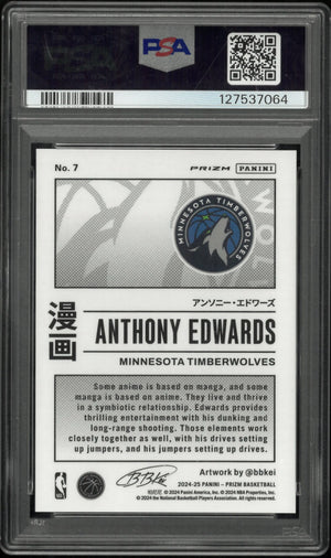 2024 Panini Prizm Basketball Manga Anthony Edwards #7 PSA 9 