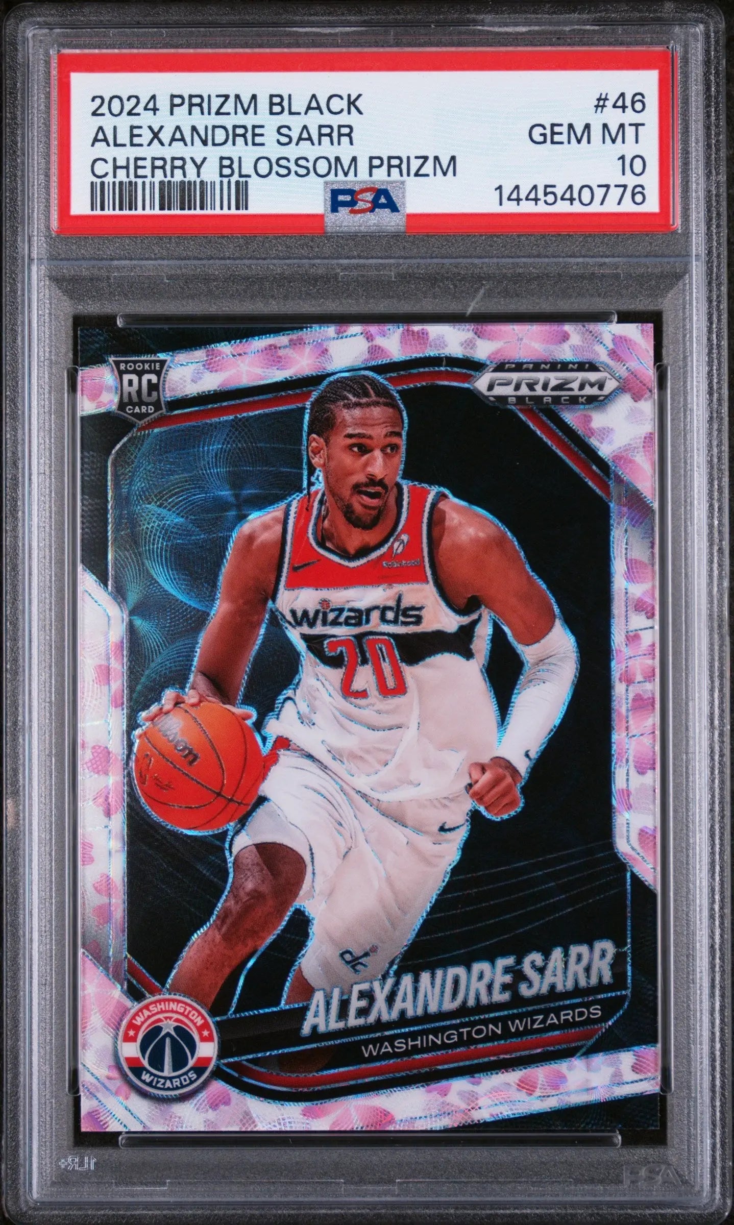 2024 Panini Prizm Black Cherry Blossom Alexandre Sarr #46 /20 PSA 10 