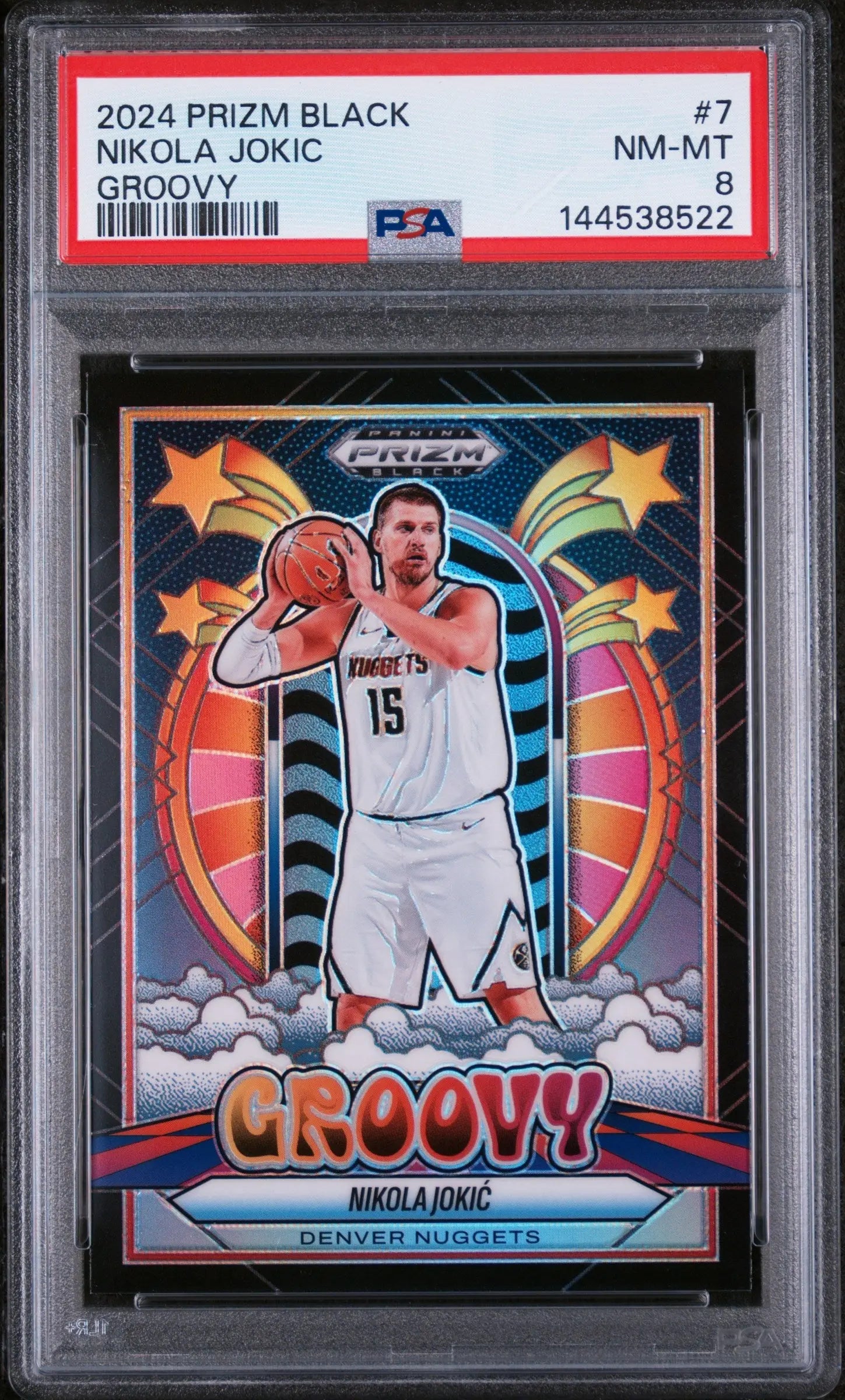 2024 Panini Prizm Black Groovy Nikola Jokic #7 PSA 8 