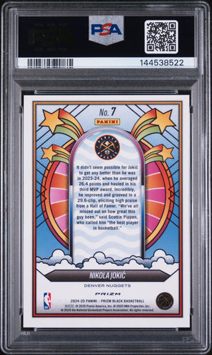 2024 Panini Prizm Black Groovy Nikola Jokic #7 PSA 8 