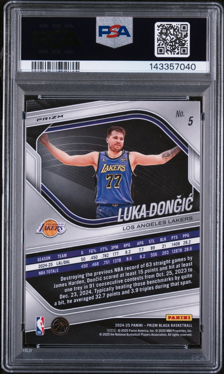 2024 Panini Prizm Black Luka Doncic Pulsar PSA 10 
