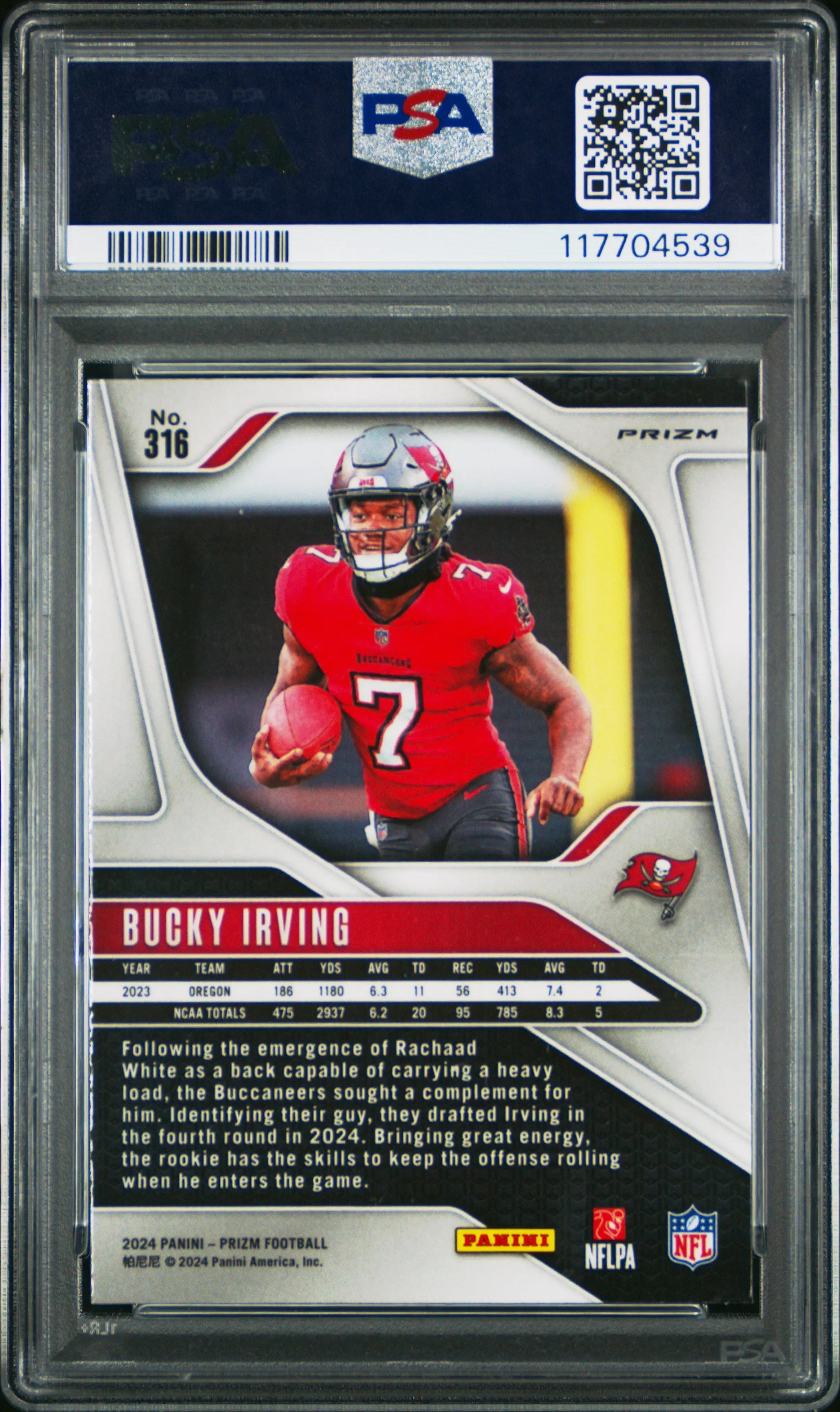 2024 Panini Prizm Bucky Irving Rookie RC Silver PSA 10 