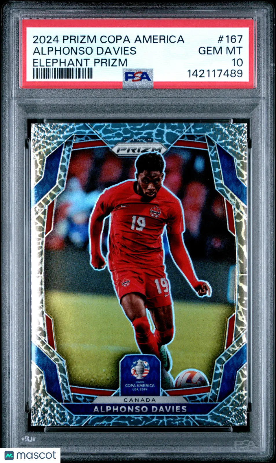 2024 Panini Prizm Conmebol Copa America Alphonso Davies #167 Elephant PSA 10 