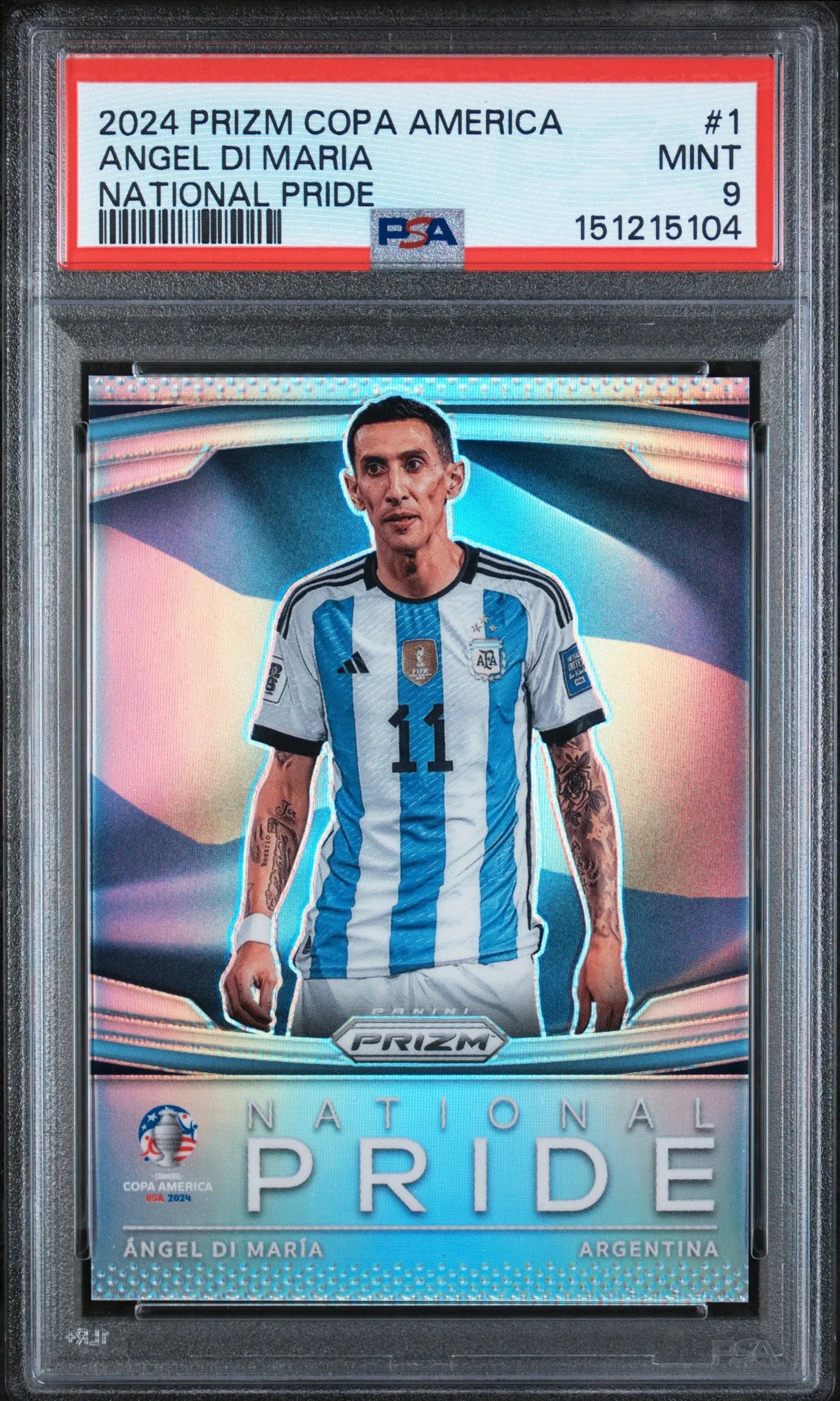 2024 Panini Prizm Conmebol Copa America National Pride Angel DI Maria PSA 9 