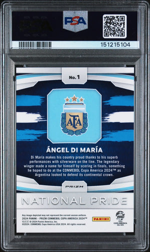 2024 Panini Prizm Conmebol Copa America National Pride Angel DI Maria PSA 9 