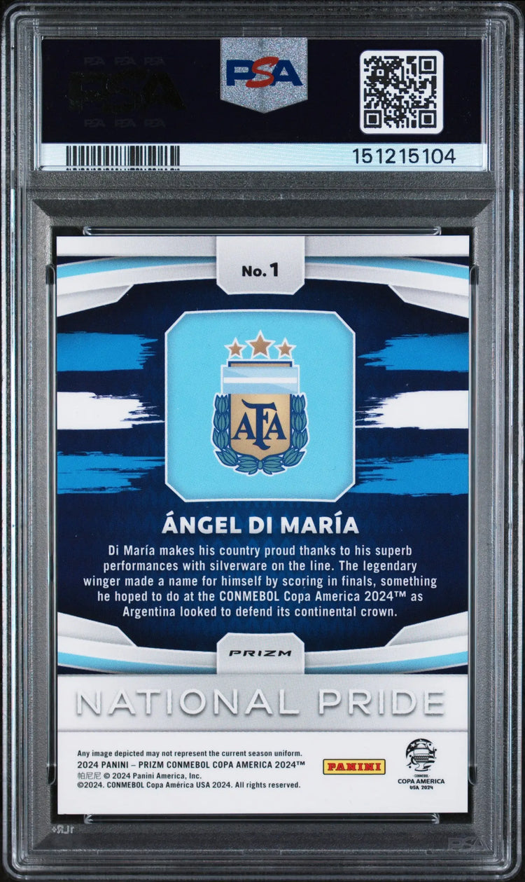 2024 Panini Prizm Conmebol Copa America National Pride Angel DI Maria PSA 9 