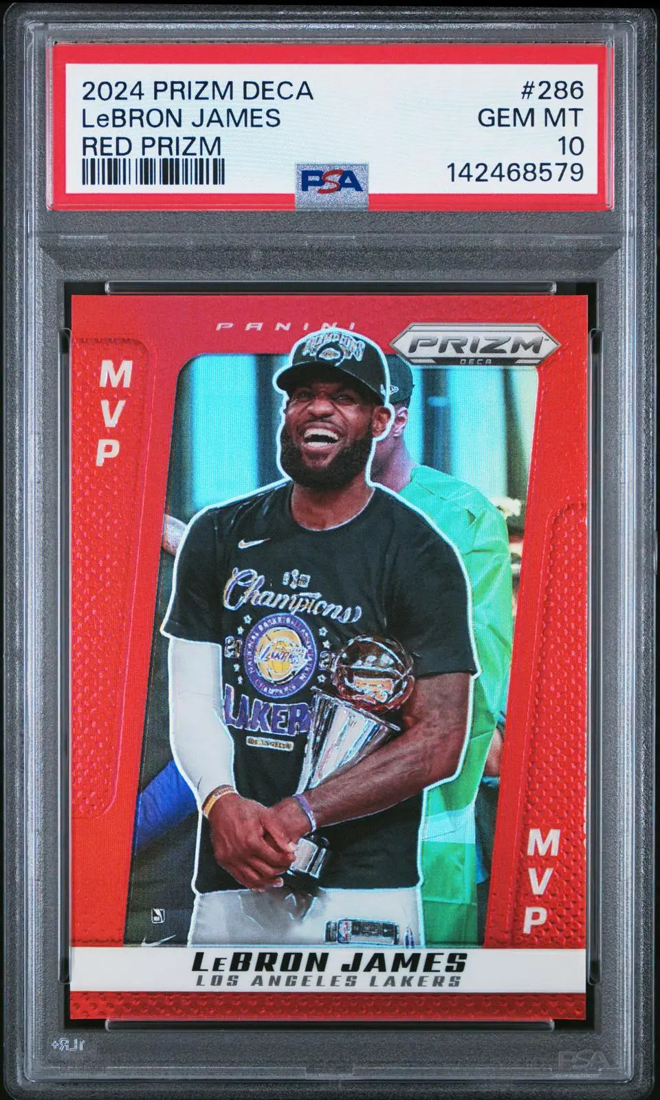 2024 Panini Prizm Deca MVP Lebron James Red Prizm /199 PSA 10 