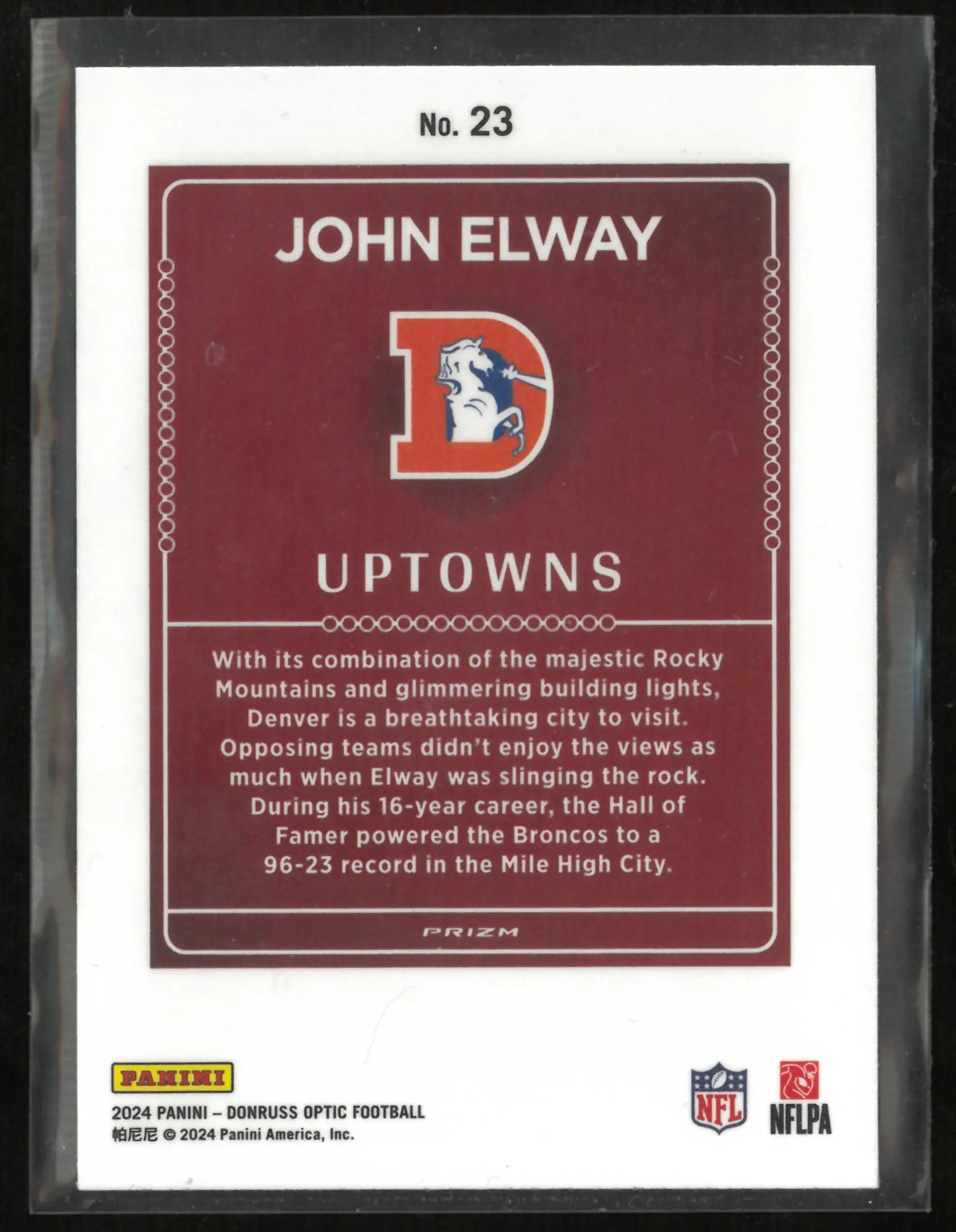 2024 Panini Prizm Donruss Optic Uptowns John Elway 