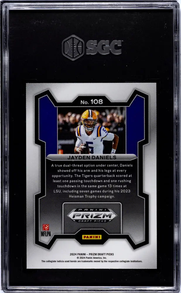 2024 Panini Prizm Draft Picks Jayden Daniels RC Rookie SGC 9.5 