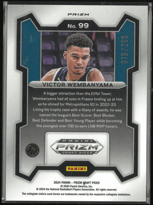 2024 Panini Prizm Draft Picks Victor Wembanyama Red Pulsar /299 