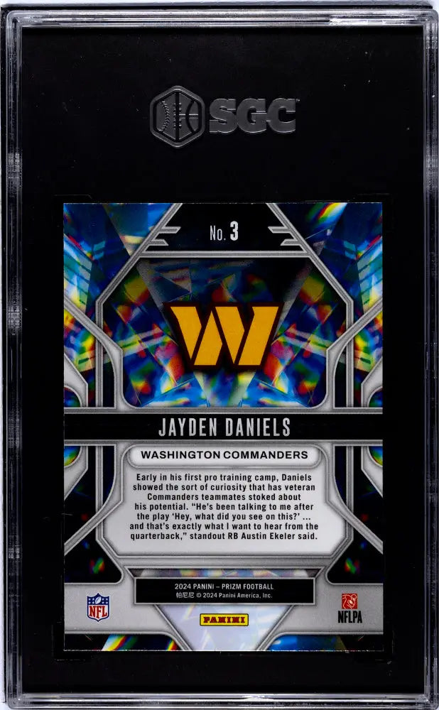 2024 Panini Prizm Football Jayden Daniels RC Rookie Prizmatic SGC 10 