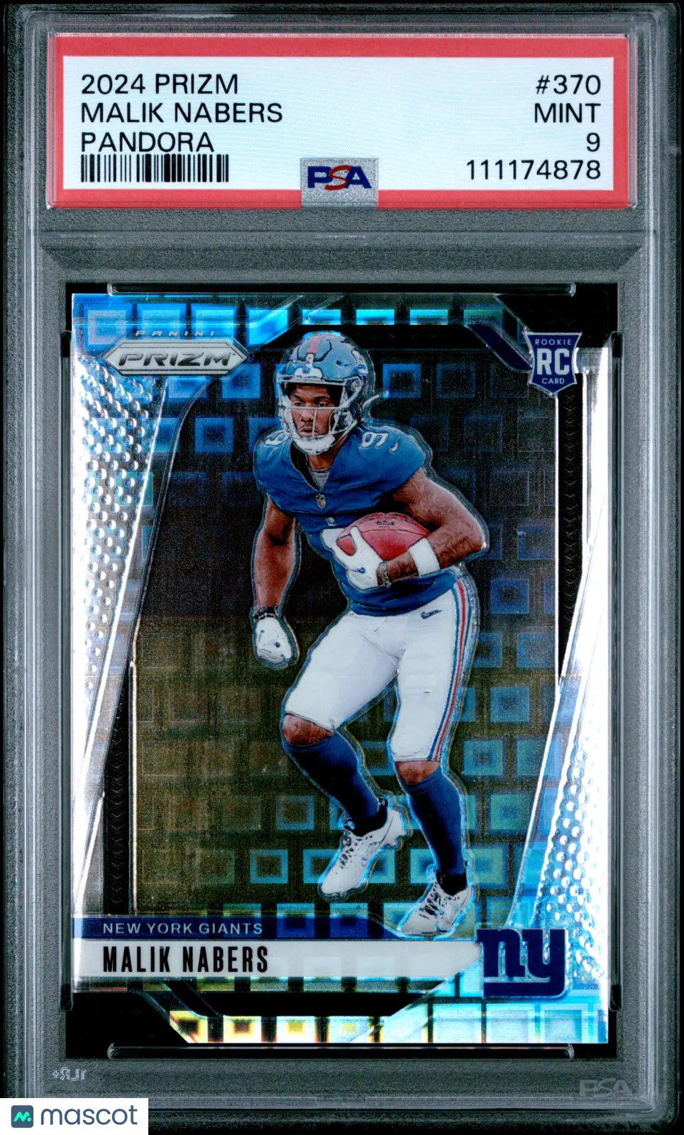2024 Panini Prizm Football Malik Nabers RC Rookie Pandora PSA 9 /400 