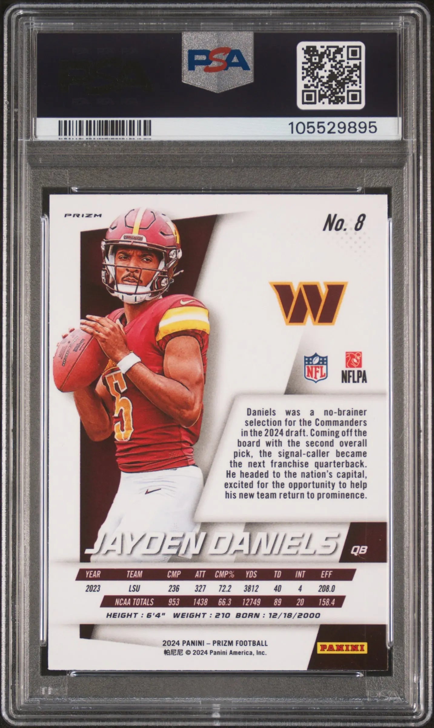 2024 Panini Prizm Football Prizm Flashback Rookie RC Jayden Daniels #8 PSA 10 
