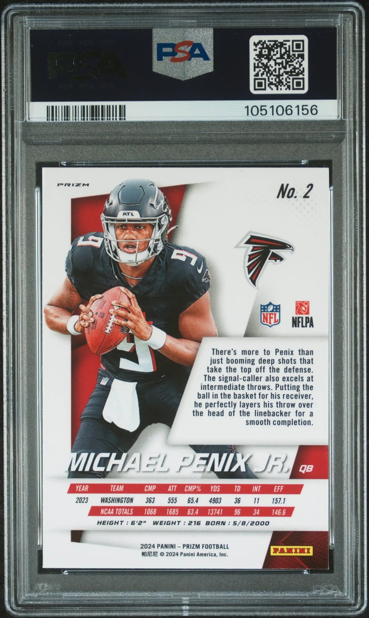 2024 Panini Prizm Football Prizm Flashback Rookie RC Michael Penix JR. #2 PSA 10 