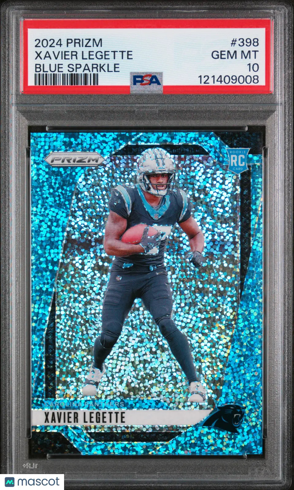 2024 Panini Prizm Football Xavier Legette RC Rookie Blue Sparkle PSA 10 /96 