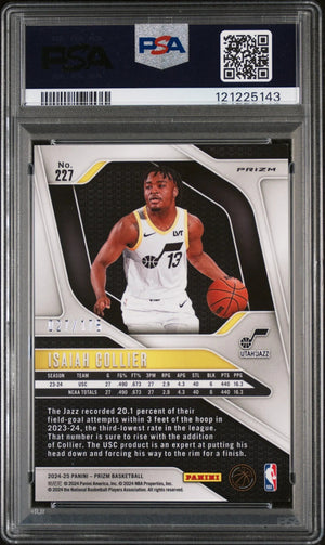 2024 Panini Prizm Isaiah Collier RC Rookie White Prizm PSA 8 /175 