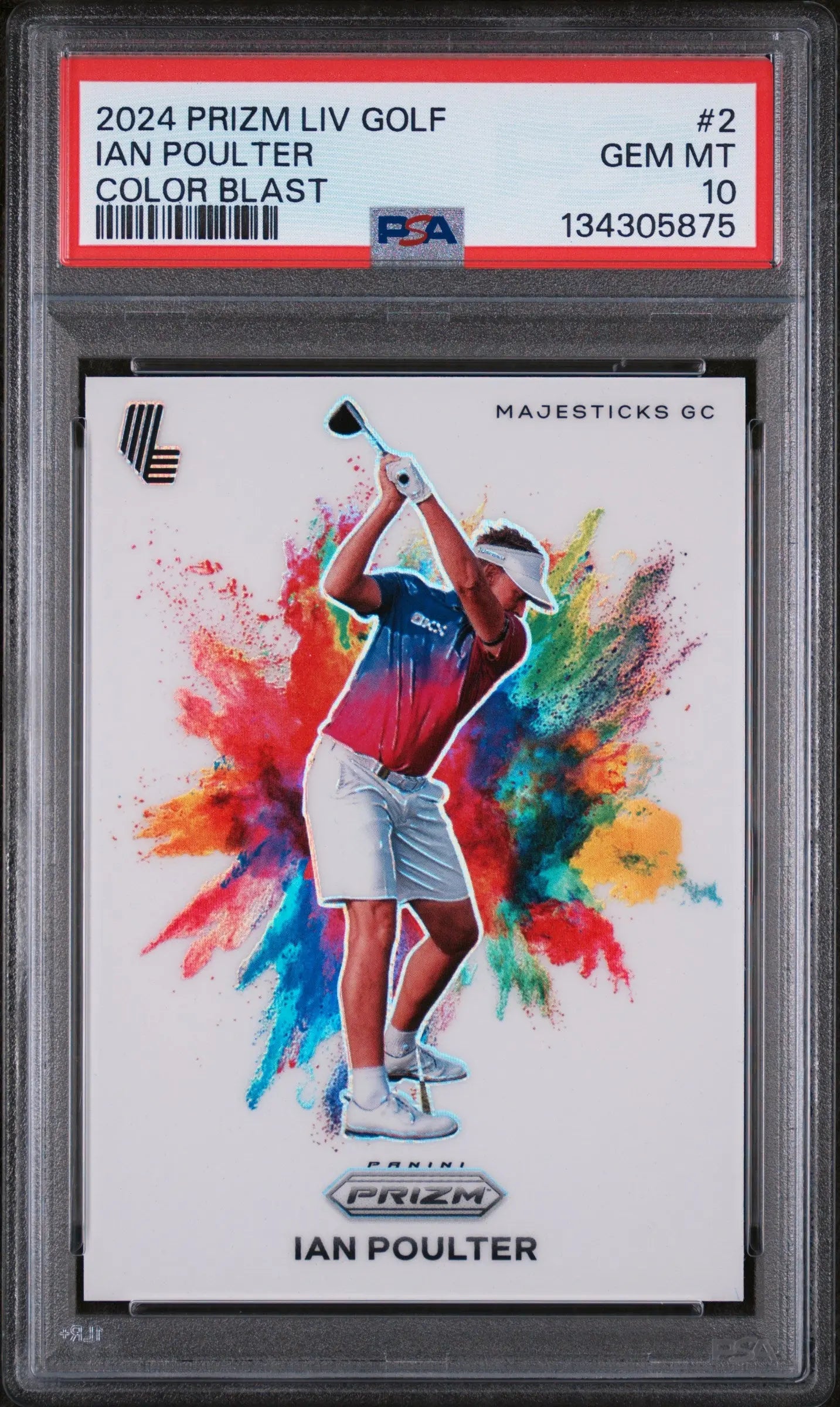 2024 Panini Prizm LIV Golf Color Blast Ian Poulter PSA 10 