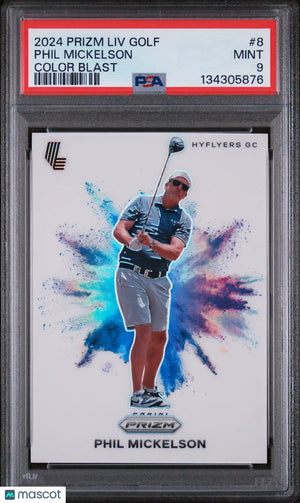 2024 Panini Prizm LIV Golf Color Blast Phil Mickelson #8 PSA 9 