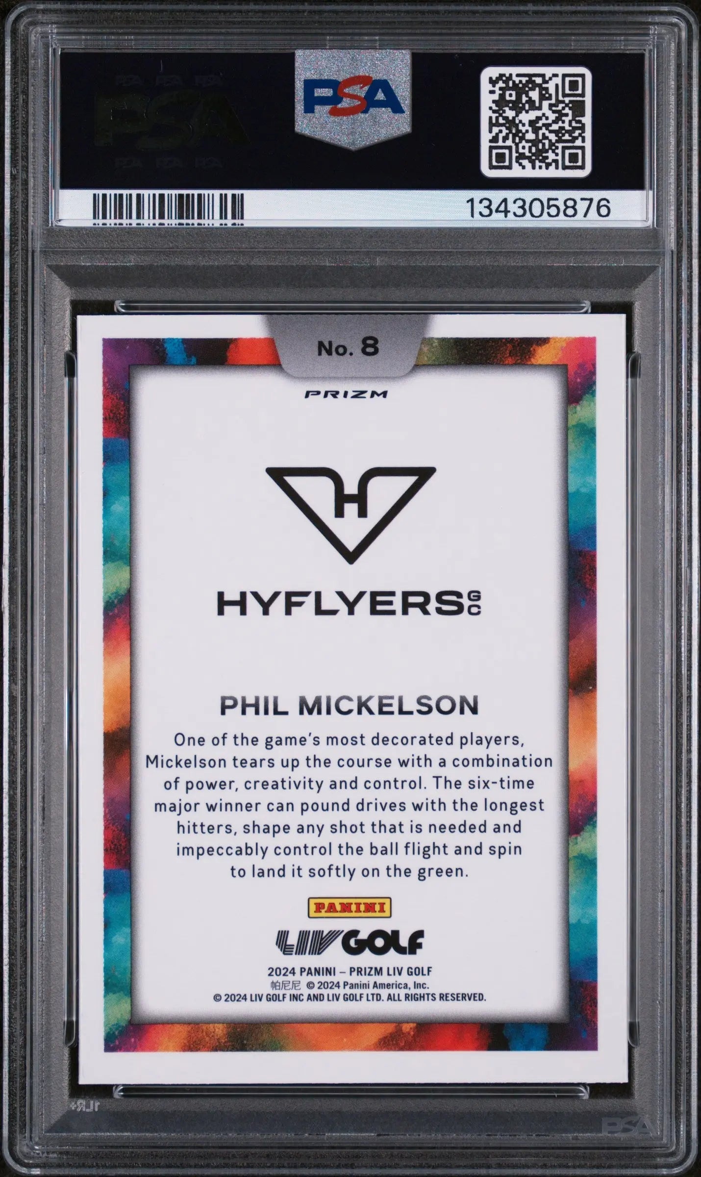 2024 Panini Prizm LIV Golf Color Blast Phil Mickelson #8 PSA 9 