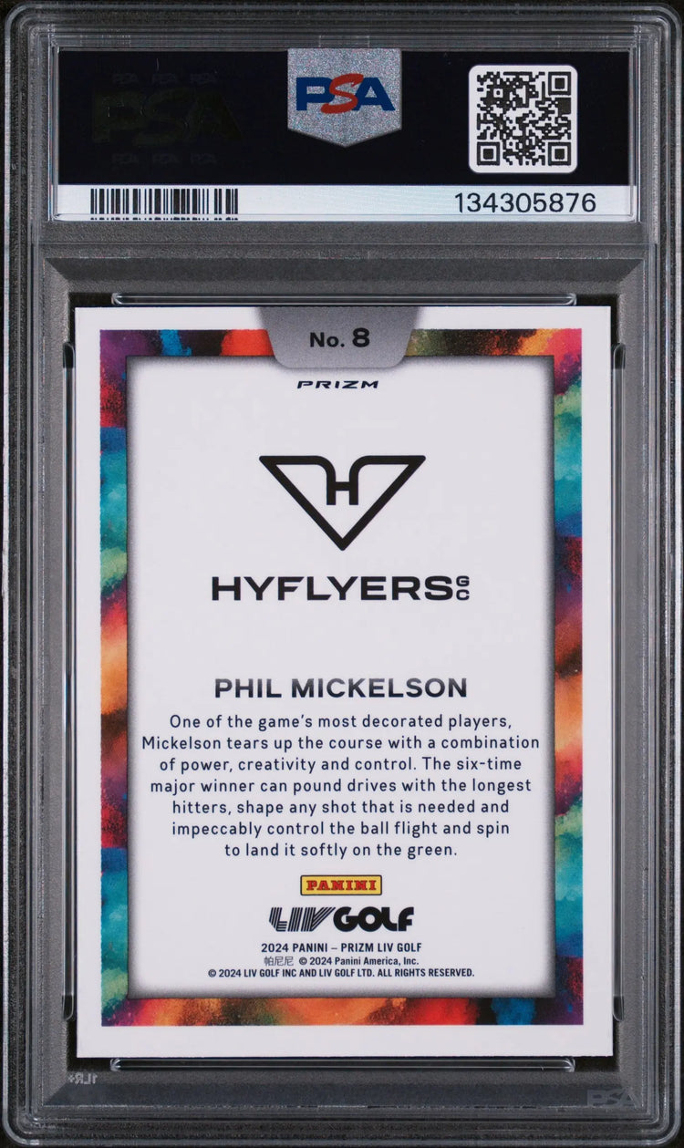 2024 Panini Prizm LIV Golf Color Blast Phil Mickelson #8 PSA 9 