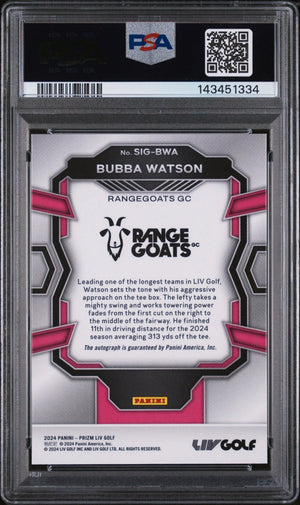 2024 Panini Prizm LIV Golf Signatures Autograph Bubba Watson Auto PSA 10 