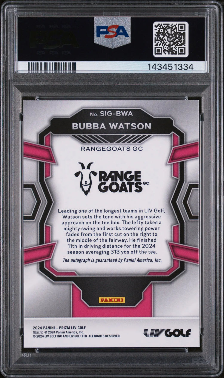 2024 Panini Prizm LIV Golf Signatures Autograph Bubba Watson Auto PSA 10 
