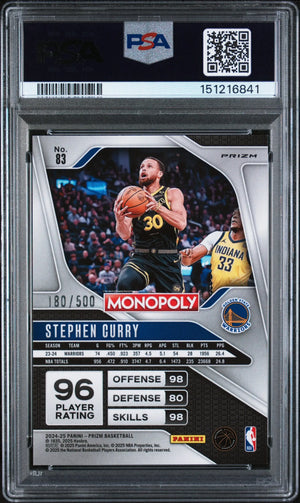 2024 Panini Prizm Monopoly Stephen Curry Gold Millionaire Shimmer /500 PSA 10 