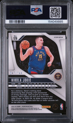 2024 Panini Prizm Nikola Jokic Blue Sparkle /144 PSA 8 