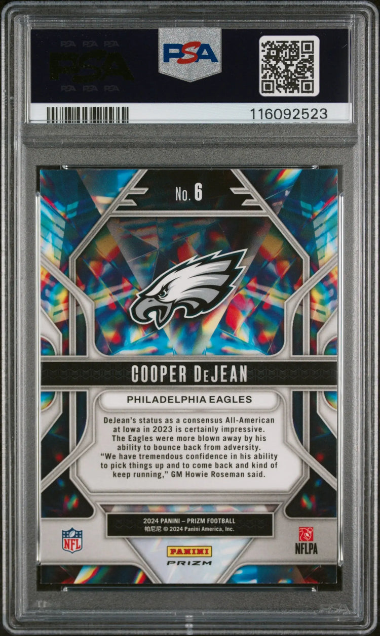 2024 Panini Prizm Prizmatic Cooper Dejean RC Rookie #6 Green PSA 10 