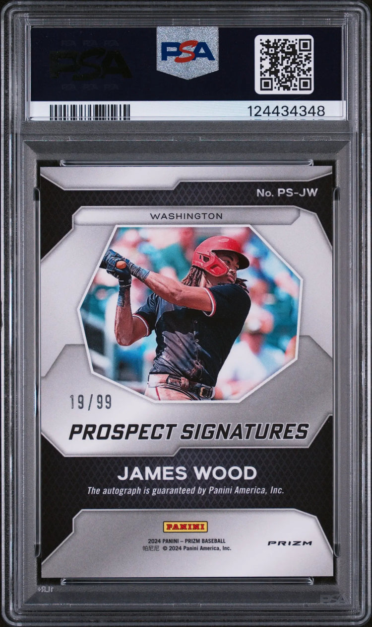 2024 Panini Prizm Prospect Signatures Autograph James Wood Auto Red /99 PSA 10 